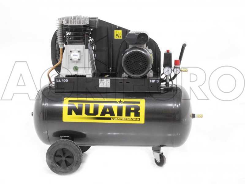 Nuair B3800B/100 CM3 - Elektrischer Kompressor mit Riemenantrieb - Motor 3PS - 100 Lt