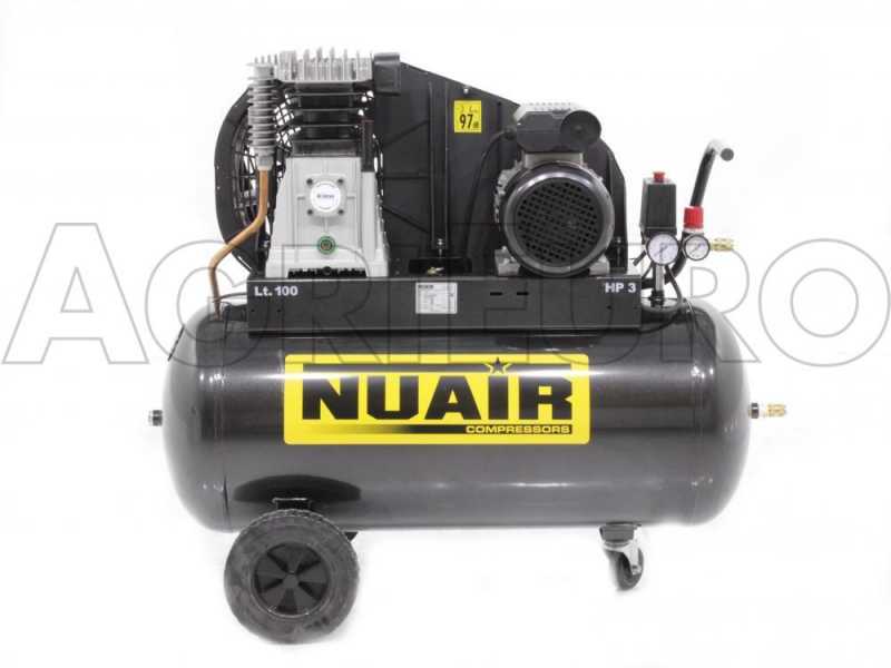 Nuair B3800B/100 CM3 - Elektrischer Kompressor mit Riemenantrieb - Motor 3PS - 100 Lt