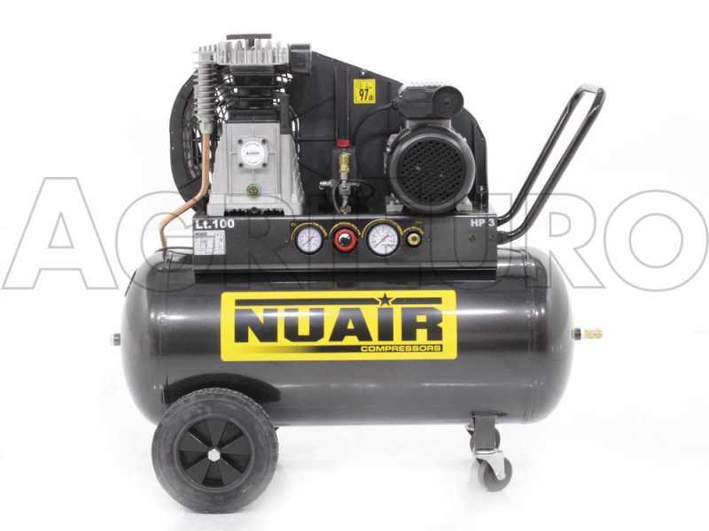 Nuair B 3800B/3M/100 TECH - Elektrischer Kompressor mit Riemenantrieb - Motor 3PS - 100 Lt