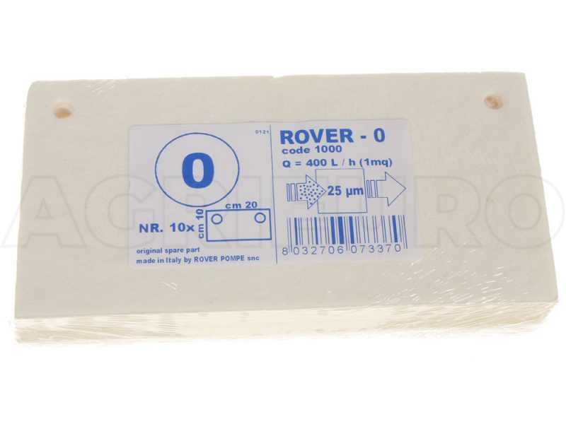 Sorte 0 - Filterkartons Rover f&uuml;r Pulcino Filterpumpen &ndash; 20 x 10 cm &ndash; 10 Stk