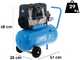 ABAC POLE POSITION OS20P - Schallged&auml;mpfter, &ouml;lfreier, einphasiger elektrischer Luftkompressor - Motor 2 HP - 24 Liter