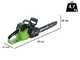 Greenworks GD40CS18 - Akku-Kettens&auml;ge 40V 4Ah - Schwert 40 cm