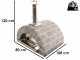 AgriEuro FAMILY STONE - Holzbackofen f&uuml;r den Au&szlig;enbereich - grau - 4 Pizzen - 80X60