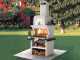 Palazzetti Balos - Kombi-Grillkamin mit Holzbackofen aus Betonstein