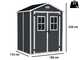 Keter Manor schwarz - Gartenhaus -  mit Frontfenstern - 185x152x226 cm