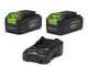 Greenworks G48LM41ST25K2X - Set Akku-Rasenm&auml;her + Akku-Rasentrimmer- 48V - 2x 24V/2Ah