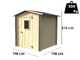 Alce Regis 198x198 &ndash; Ger&auml;tehaus aus Holz &ndash; Mit Frontfenster &ndash; 198x198x216 cm