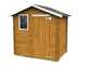Alce Livia 198x130 L&auml;rche &ndash; Ger&auml;tehaus aus Holz &ndash; Mit Frontfenster &ndash; 198x130x205 cm