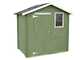 Alce Livia 198x130 gr&uuml;n &ndash; Ger&auml;tehaus aus Holz &ndash; mit Frontfenster &ndash; 198x130x205 cm
