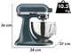 KitchenAid Classic 5KSM95PS-EBS Blau Stahl &ndash; K&uuml;chenmaschine mit kippbarem Kopf