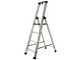S.T.P. Issima, 4 Stufen, H&ouml;he 1,51 m &ndash; Aluminium-Stehleiter mit St&auml;nder