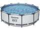 Bestway Steel Pro Max 56418DE - &Oslash;366x100 cm - Runder Pool + Filterpumpe und Leiter