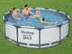Bestway Steel Pro Max 56418DE - &Oslash;366x100 cm - Runder Pool + Filterpumpe und Leiter