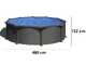 Gre Anthracite Rund &Oslash;460 x 120 cm &ndash; Aufstellpool aus Stahl