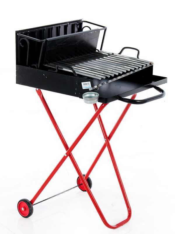 AgriEuro Premium Line Small - Holzgrill mit Grillrost - aus Edelstahl - 45x34 - mit Auffangwanne - zusammenklappbar und tragbar