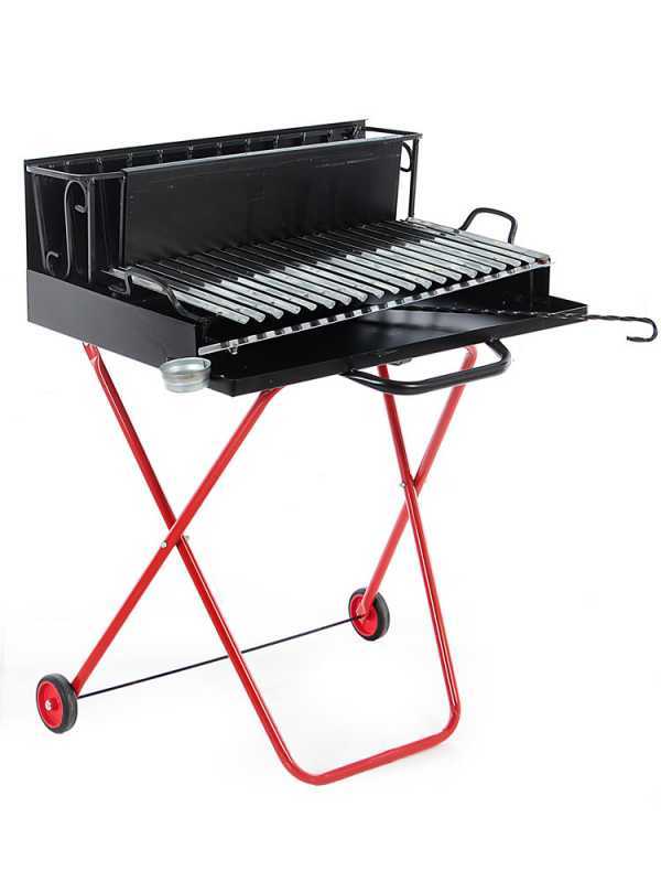 AgriEuro Premium Line Medium - Holzgrill - Grillrost aus Edelstahl 64x34 mit Auffangwanne - zusammenklappbar und tragbar