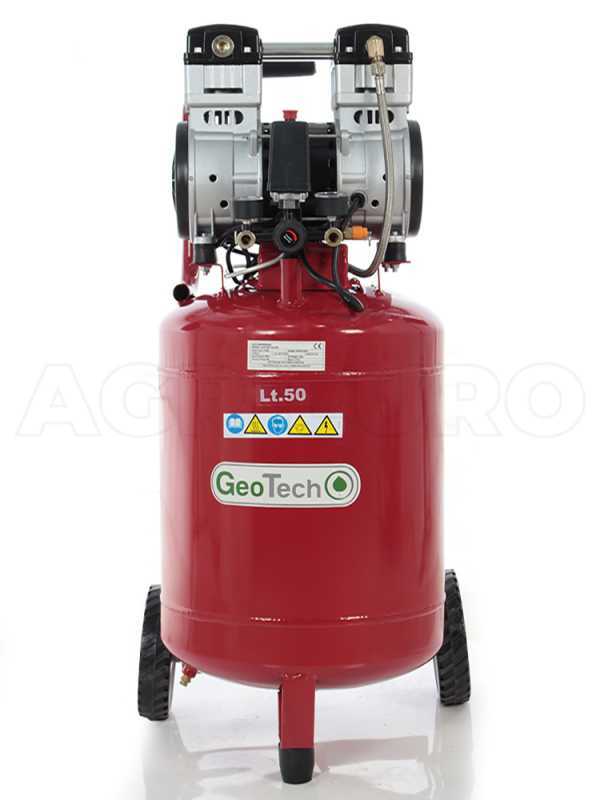 GeoTech S-AC50V-10-15C - elektrischer Kompressor - oilless Motor 1.5 PS - 50 Lt leise vertikal