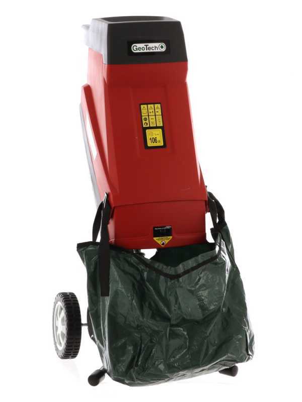 GeoTech ES 2450 BLADES - Elektrischer H&auml;cksler mit umkehrbaren Messern und Auffangwanne