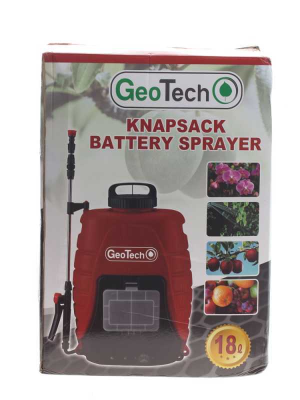 Batteriebetriebene R&uuml;ckenspritze GeoTech BS183-Lithium - Lithium-Akku - 18 lt