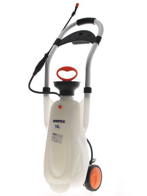 Manuelle Spritzpumpe Wortex T16-M - Pumpe auf Wagen - Tank 16 l