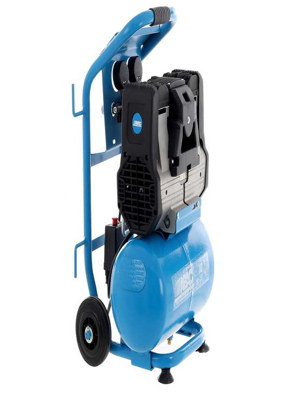 ABAC SILVERSTONE OS15P - Schallged&auml;mpfter, &ouml;lfreier, einphasiger elektrischer Luftkompressor - Motor 1,5 PS - 10 l