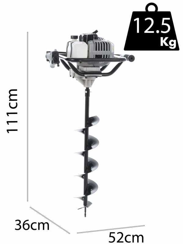 BlackStone PD530 - Erdbohrer - 2-Takt Motor - 3 Bohrschnecken im Lieferumfang