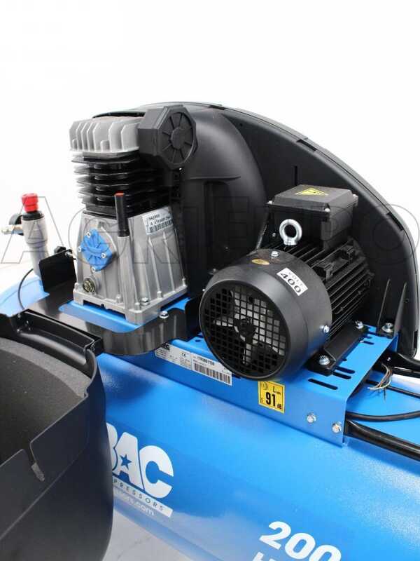 ABAC PRO A39B 200 CT3 - Schallged&auml;mpfter dreiphasiger riemengetriebener elektrischer Luftkompressor - Motor 3 PS - 200 Liter