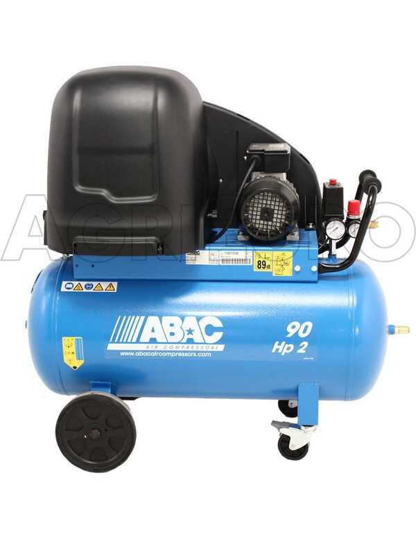ABAC SILENT A29B 90 CM2 - Schallged&auml;mpfter einphasiger riemengetriebener elektrischer Luftkompressor - 2 PS Motor - 90 l