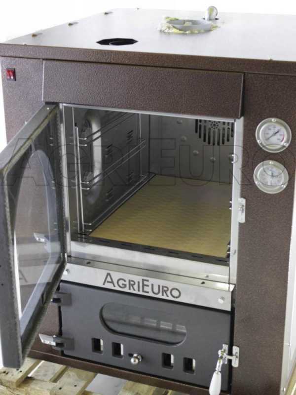 AgriEuro Medius 60 Deluxe INC - Einbau-Holzbackofen aus Edelstahl - kupferfarben