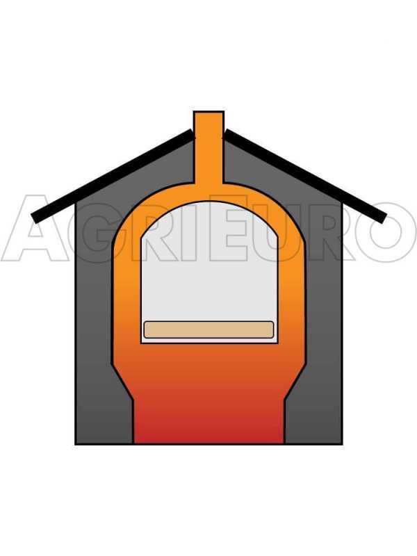 AgriEuro Medius 80 EXT - Holzbackofen - mit L&uuml;ftungssystem und rotem Dach