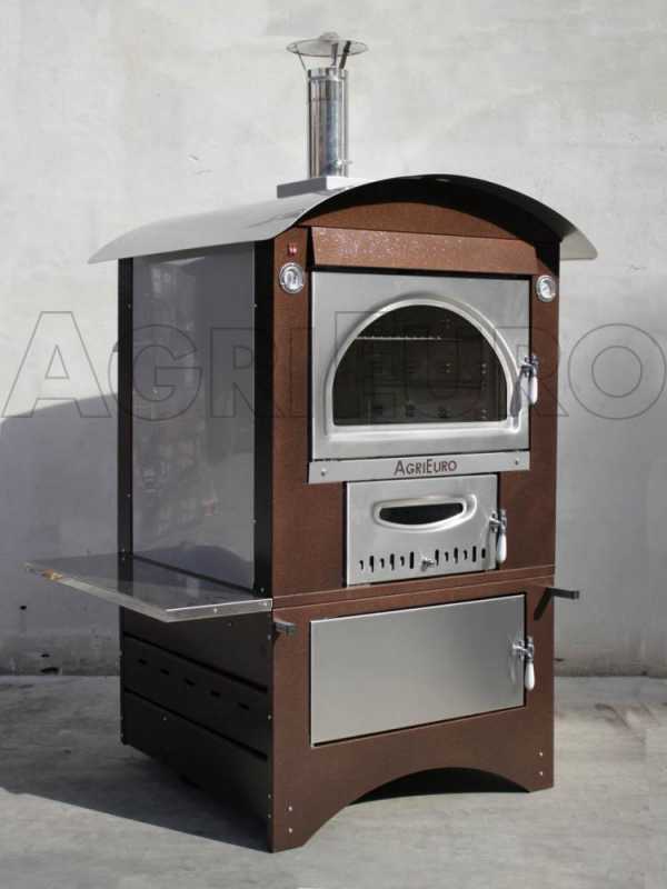 AgriEuro Maximus 80 Deluxe EXT - Holzbackofen - aus Edelstahl - kupferfarbene Lackierung