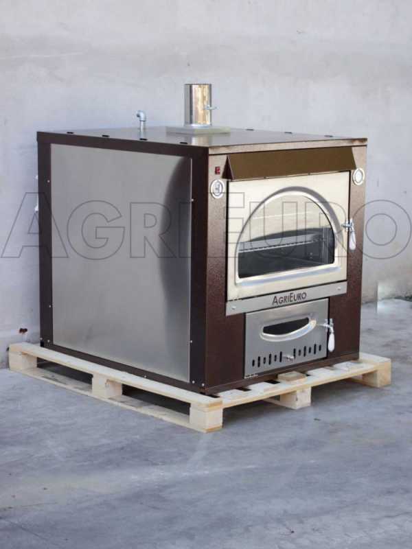 AgriEuro Maximus 100 Deluxe INC - Einbauholzbackofen aus Edelstahl - kupferfarben