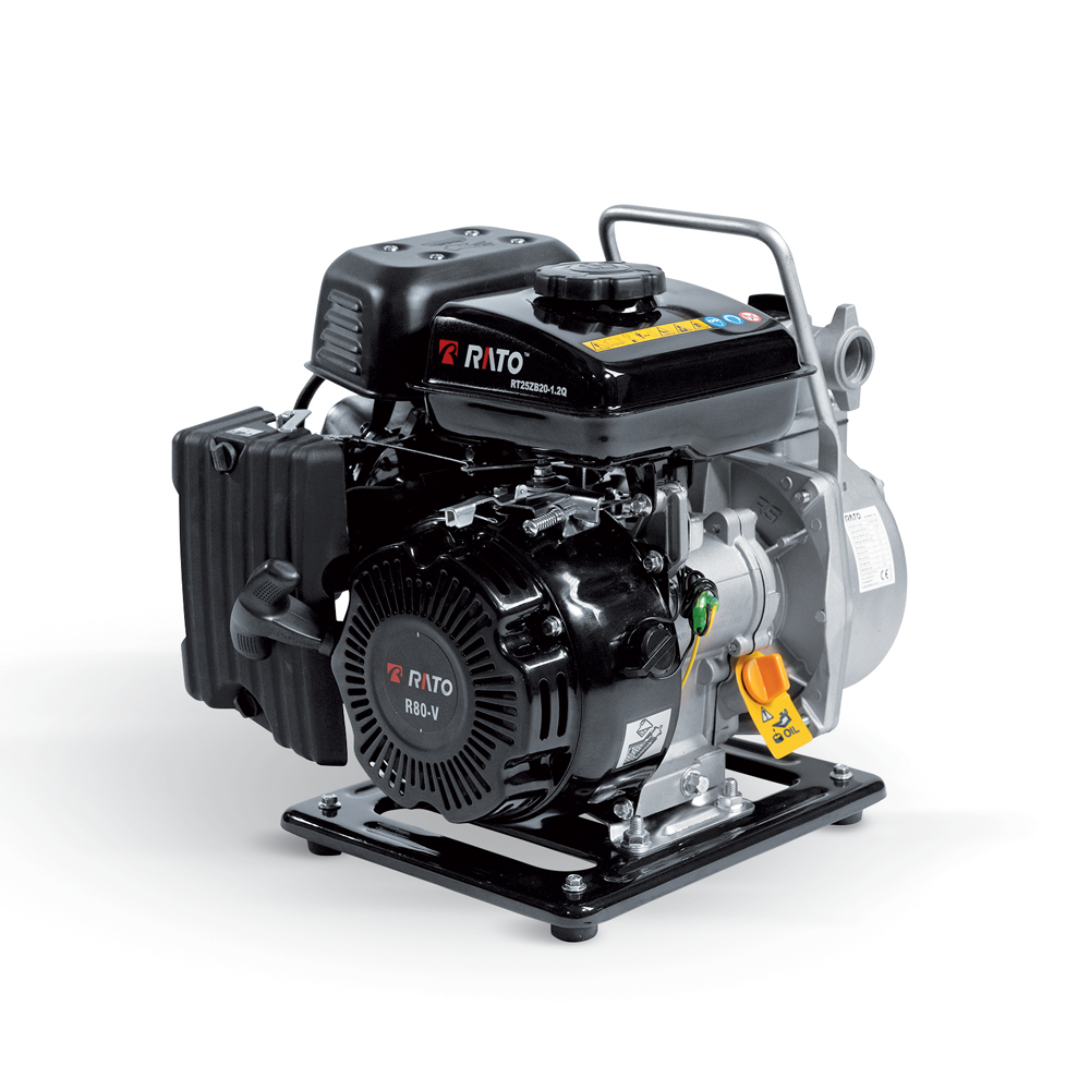 KANBCNG Tragbare 2 Takt Wasserpumpe 1250 W Benzinmotor Wasserpumpe 43cc 8500RPM Durchflussmenge 10m³/h Manuell Start Luftgekühlt Einzylinder Gartenpumpe mit 2 m Zuleitung