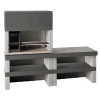 Beton-Grill Für Holzkohle – Fertigkonstruktion, 90 Cm Lang, 184 Cm Hoch (Grillrost Edelstahl)
