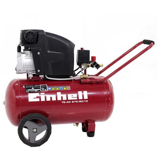 Einhell TE-AC 270/50/10 - Elektrischer Kompressor mit Wagen - Motor 2,5 PS - 50 Lt