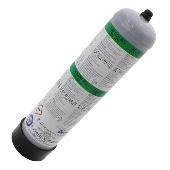 Nicht nachf&uuml;llbare Gasflasche Argon/CO2 - 1 Liter