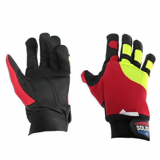 Schnittfeste Schutzhandschuhe f&uuml;r Motors&auml;ge Solidur Forest - Gr&ouml;&szlig;e S (Kleidergr&ouml;&szlig;e 8)