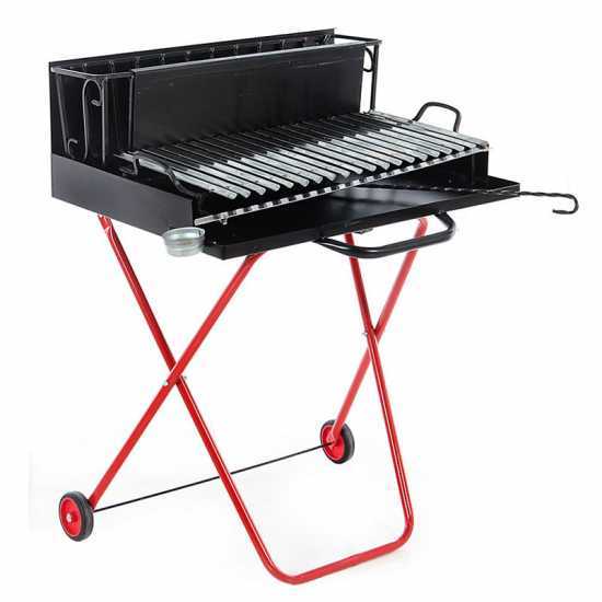 Pegoraro Angelo 214 Medium &ndash; Tragbarer Holz- und Holzkohlegrill &ndash; Klappbar