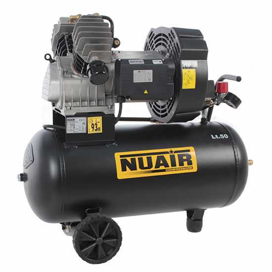 Nuair GVM/50 - Elektrischer Kompressor - mit Wagen V Kopf 3 PS Motor  - 50 Lt
