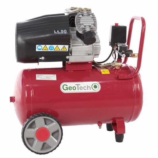 GeoTech AC50-10-30VC - Elektrischer Kompressor  - Motor 3 PS 50 Liter