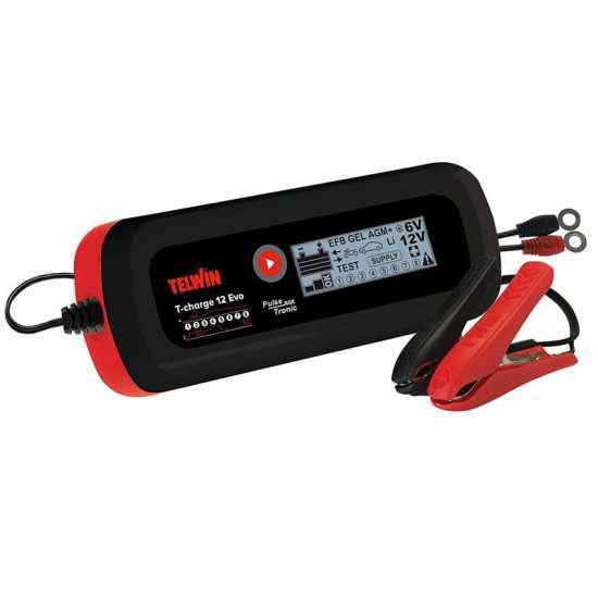 Telwin T-Charge 12 EVO - Ladeger&auml;t, Erhaltungsladeger&auml;t, Spannungspr&uuml;fer - LCD-Display - Batterien 6/12V