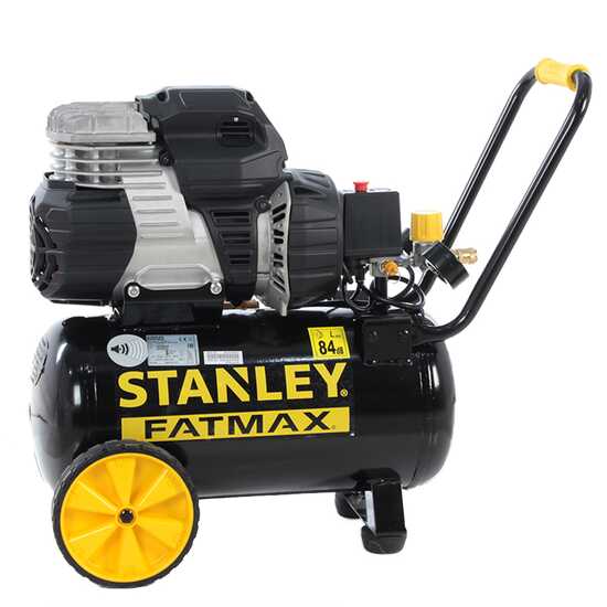 Stanley Sil Air 244/24 - Elektrischer Kompressor mit Wagen - Motor 1.5 PS, 24 Lt, oilless, leise