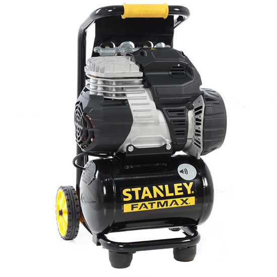 Stanley Sil Air 244/10 PCM - Elektrischer Kompressor mit Wagen - Motor 1.5 PS - 10 Lt - leise oilless