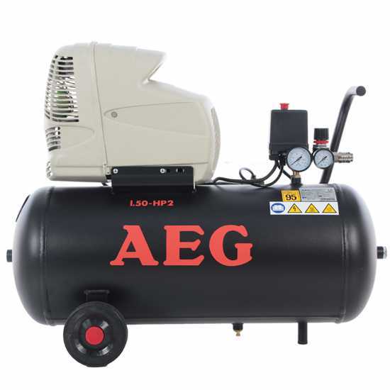 Elektrischer tragbarer Kompressor mit Wagen AEG L50/2, Motor 2PS - 50 Lt