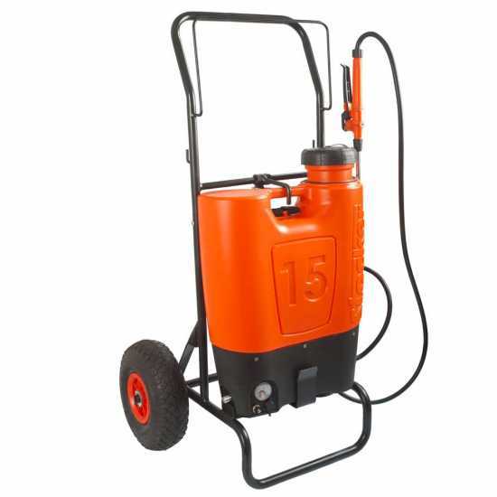 Akku R&uuml;ckenspritze Stocker auf Wagen - 15L Tank, max. 5 bar