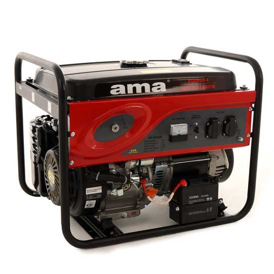 AMA QF6000E - Benzin-Stromerzeuger mit AVR-Regelung und Elektrostarter 6.5 kW - Dauerleistung 6 kW - 230V