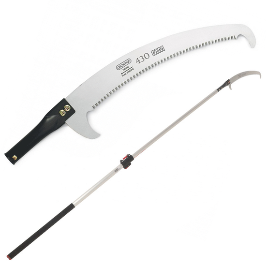 Gebogene Hands&auml;ge 430 mm auf ovalem Teleskopschaft aus Aluminium 2 m Archman Art. 25+109