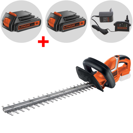 Heckenschere mit Akku Black &amp; Decker GTC1845L20-QW 18V - Akku 2 Ah + Gratis 18-V-Akku 2 Ah - Schwert 45 cm