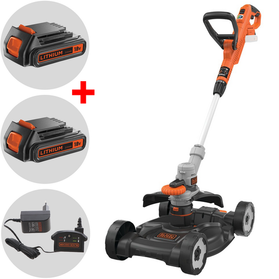 Black & Decker STC1820CM-QW - Rasentrimmer - Motorsense mit Lithium-Batterie 18V 2Ah + Gratis 18-V-Akku 2 Ah