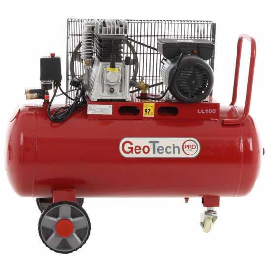 GeoTech-Pro BACP100-8-2 - Elektrischer Kompressor mit Riemenantrieb - Motor 2 PS - 100 l - Leistung 8 bar